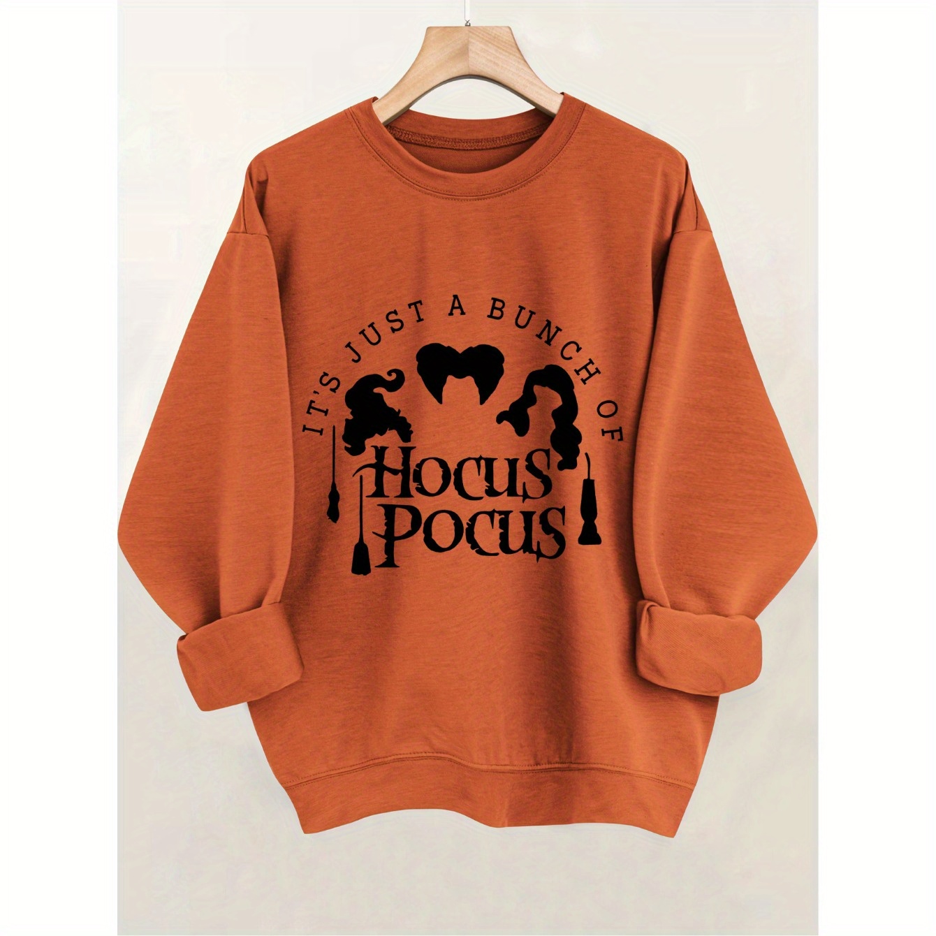 

Print Crew Neck Pullover Sweatshirt, Casual Long Sleeve Sweatshirt For Fall & Winter, Women's Clothing