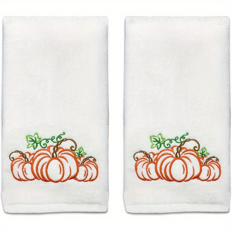 

2 Sets Of 18*26 Inch Autumn Pumpkin Towel Used Repeatedly Towel Absorbent Towel