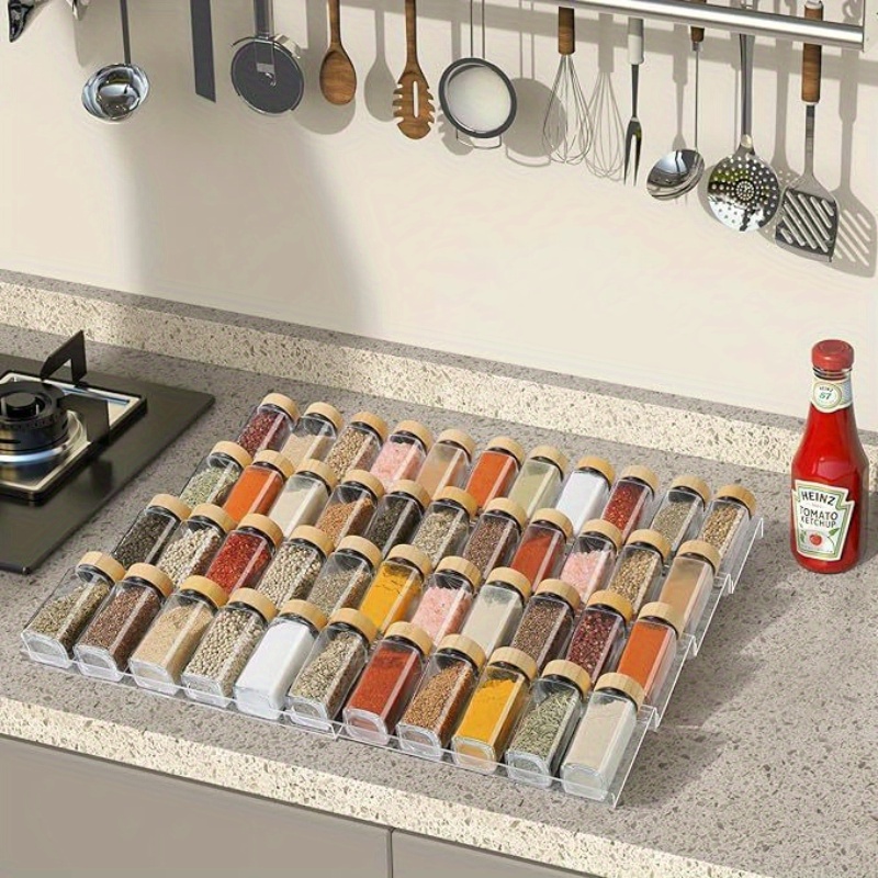 

Kitchen Cabinets Stacked With Stepped Spice Rack Kitchen Drawer Pepper Spice Rack