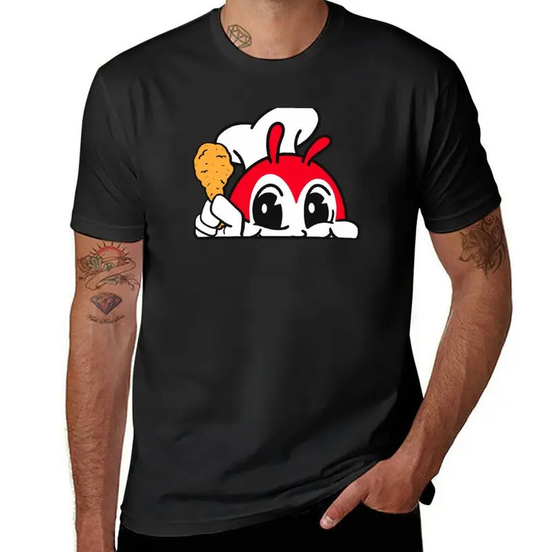 

Peeking Cute Chicken Joy Filipino Sticker T-shirt Tops Shirts Graphic Tees Summer Summer Summer Tops Mens T Shirts Pack