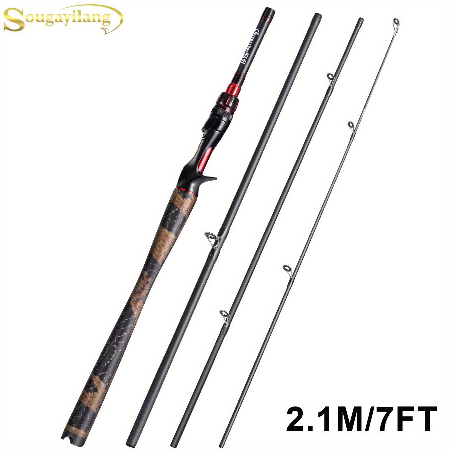 TEMU Fishing Rod 4 Sections Casting Or Spinning Fishing Rod High Carbon Fiber Fishing Rod Powerful Rod For Fishing