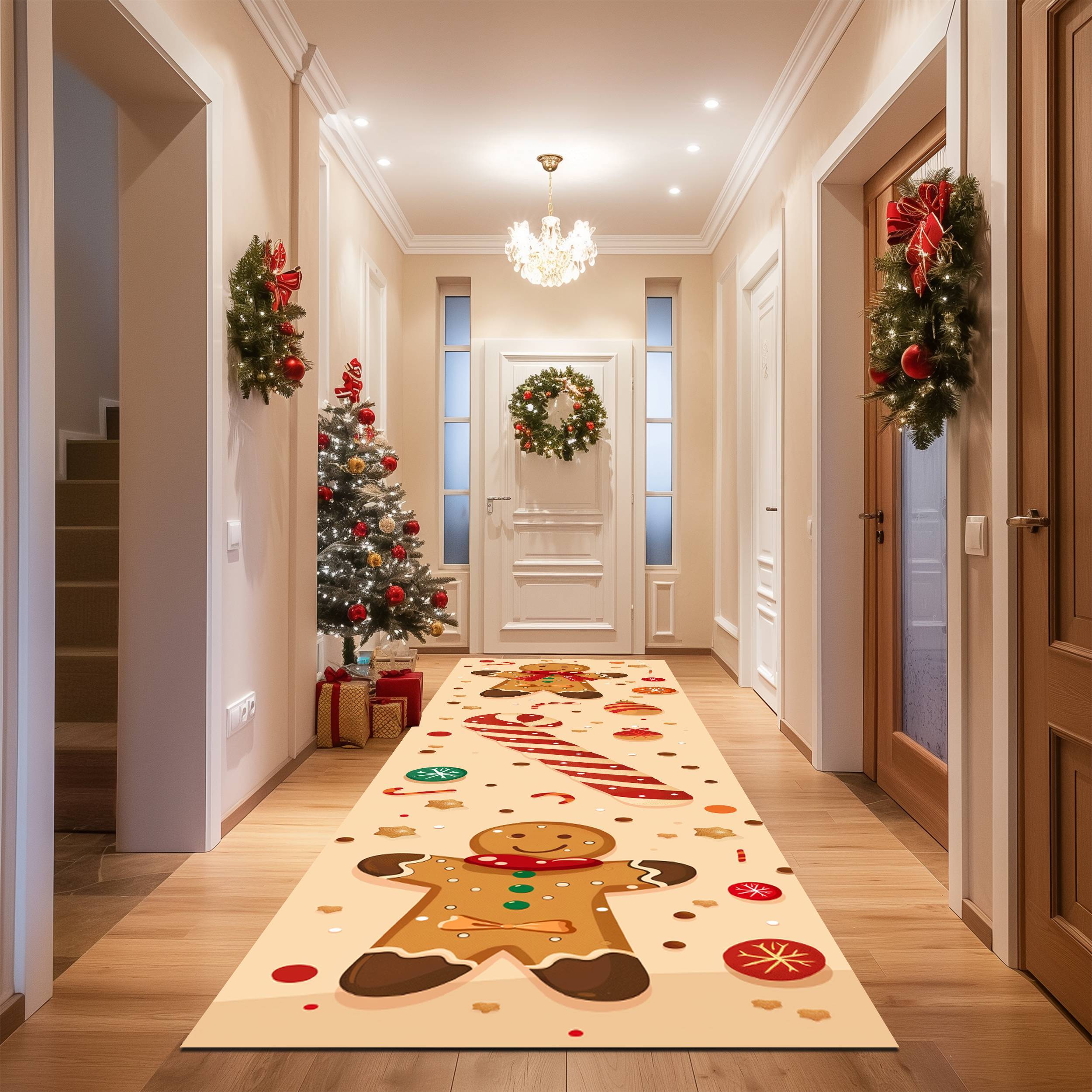 

Christmas-themed Runner Rug - Non-slip, Machine Washable Polyester For Kitchen, Living Room, Entryway, Bathroom, Laundry - Festive Home Decor In Multiple Sizes (2x5ft To 2x12ft)