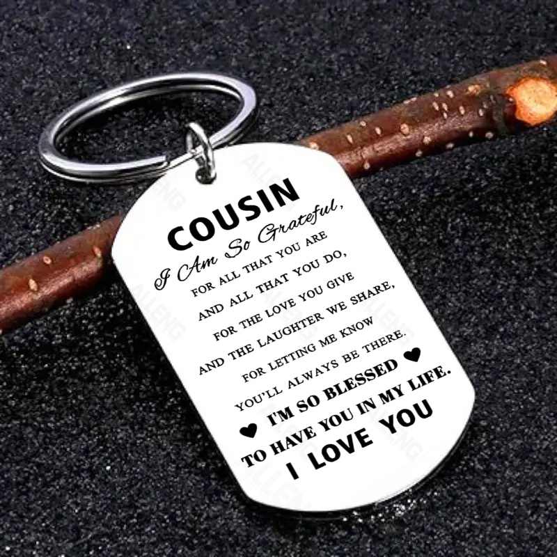 

Stainless Steel Cousin Appreciation Keychain - Best Cousin Ever Engraved Keyring - Ideal Gift For Graduation, Thanksgiving, New Year's, Christmas - Keepsake For My Cousin