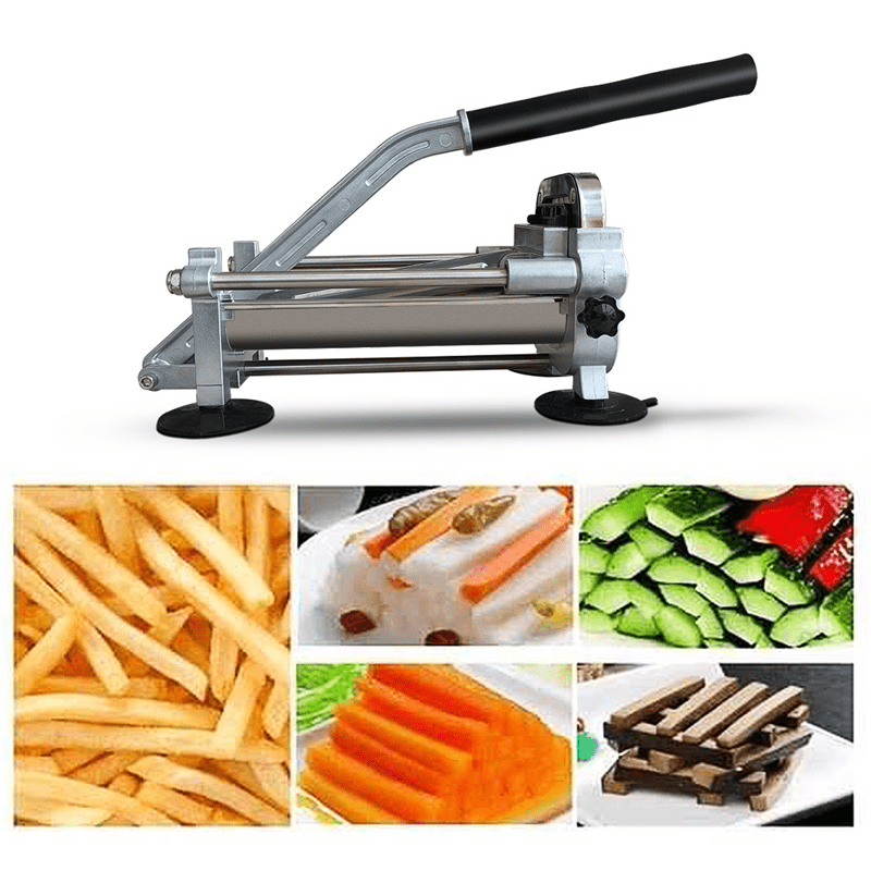 1pc stainless steel manual potato cutter 1 2   8 blade chip slicer for whole potatoes carrots   commercial kitchen gadget no electricity needed chip cutters details 4