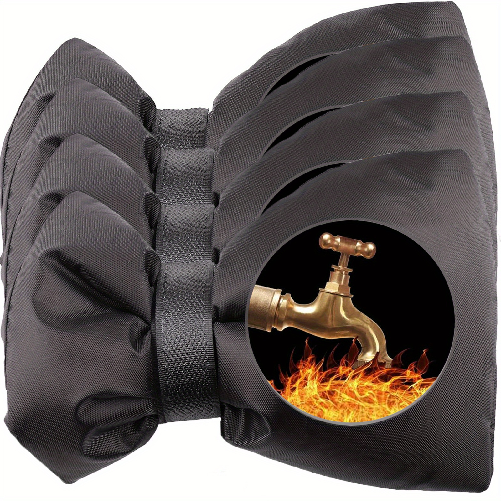 4 Adet Musluk İzolasyon Kapağı - Kalınlaştırılmış İzolasyon Pamuğu, Plastik, Su Geçirmez 420D Oxford Kumaş, Soğuk Hava İçin Donma Koruması Musluk Çorapları, Yeniden Kullanılabilir Buz Savunması, Rüzgar Geçirmez, Çoğu Musluğa Uyar, Elektrik Gerekmez - 18,54x15,24cm