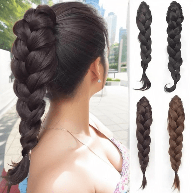 

Women's Hand-woven Synthetic Clip Ponytail Fashion Accessory, Versatile Basics Style For All Hair Types, Wig-like Ponytail For Women - Suitable For Everyone