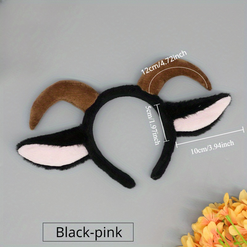 Adorable Plush Lamb Horn Headband - Cute Cartoon Ear Hair Accessory, Halloween & Cosplay Parties