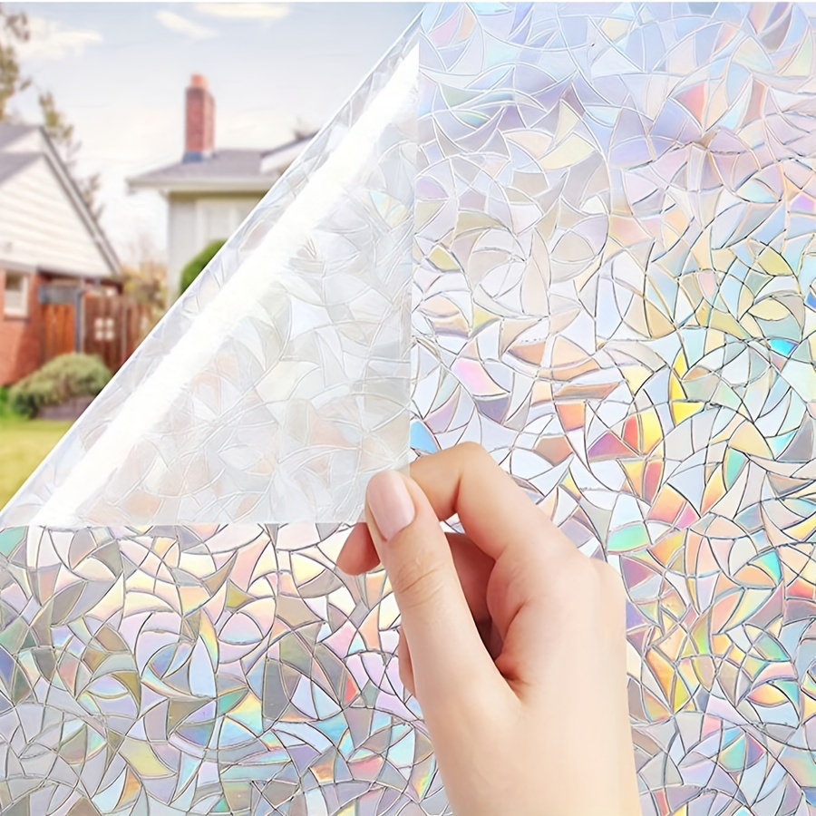 1 Roll Self-adhesive Pvc Static Cling Window Film - High Quality,, -resistant, Transparent & Opaque Privacy Decorative Film For Bathroom, Living Room, Floor-to-ceiling Windows - Home Decor Sticker