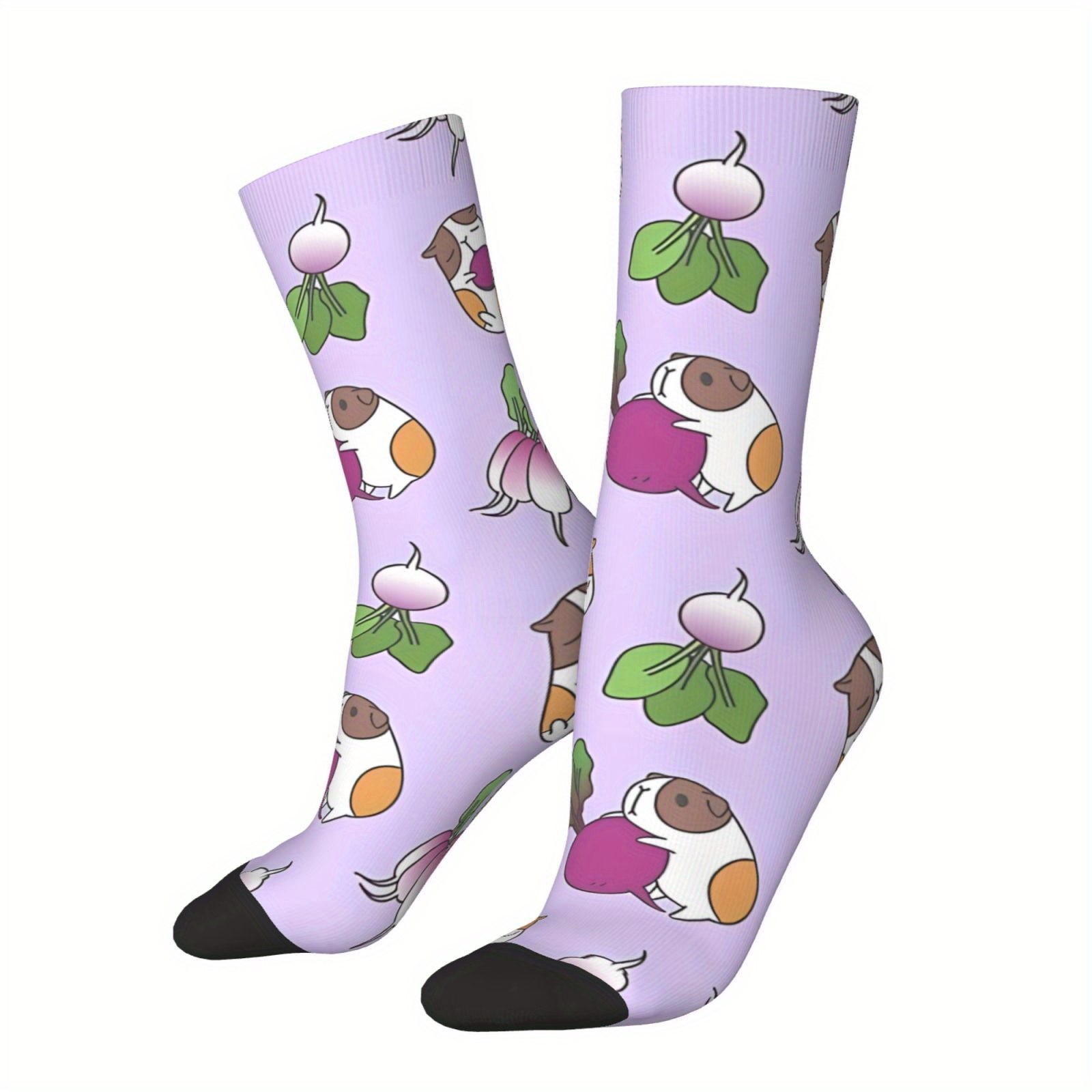 

Funny Guinea Pig Print Socks For Men - Hip Hop Vintage Style, Breathable Polyester Blend, Perfect Casual Gift