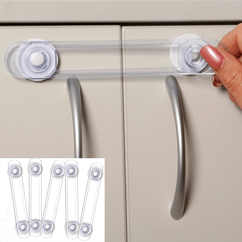 

4pcs Child Safety Lock Transparent Anti-opening Soft Strap Safety Lock Multi-functional Baby Drawer Refrigerator Lock