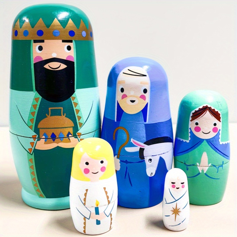 

Wooden Doll Figurine King Pattern Nesting Doll, Christmas, , Thanksgiving, Birthday, Party Gift, Ornaments, Children's Handmade Educational Toys