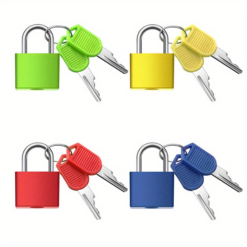 TEMU 4/6/10pcs Metal Padlocks With Keys - Durable Iron, Multi- Locks For Suitcases, School Gym Security, Non-electric, Labor Protection, Ideal For Travel & Personal Use