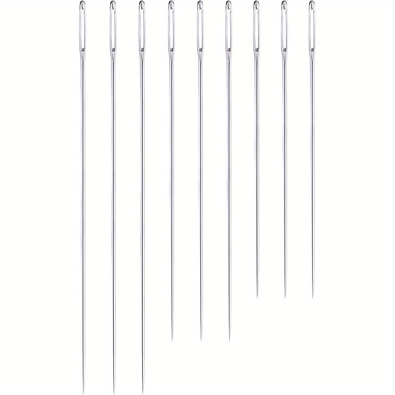 9pcs, 4.9"/5.9"/6.9" Extra Long Darning Needles Sewing Needles Hand Quilting Needles For Doll Making Webbing Carpet Leather Canvas Repair Stitching And Crafting Project