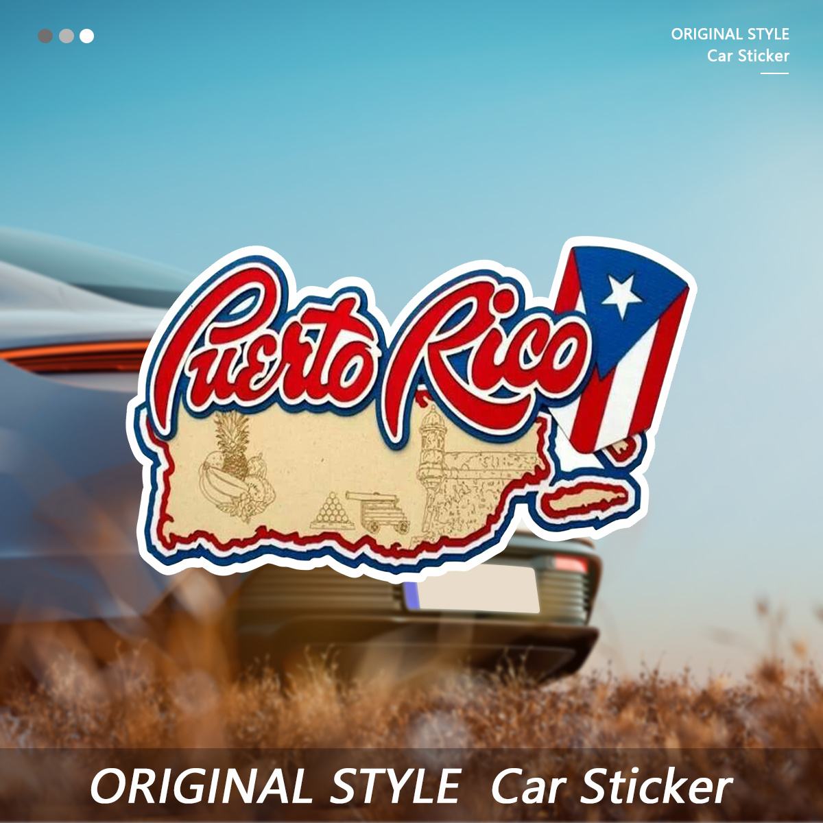 

Puerto Rico Flag Vinyl Decal Stickers - Waterproof For Laptop, Helmet, Toolbox, Window, Guitar Decoration - Durable Adhesive