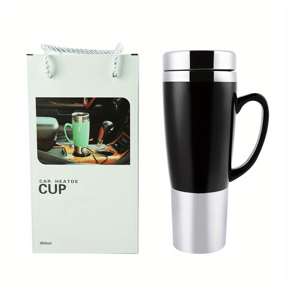 

12v Car Kettle - 450ml Hot Water Insulated Car Mug - Travel Heated Mug Kettle - Car - For Hot Coffee/ Milk/ Tea (black)