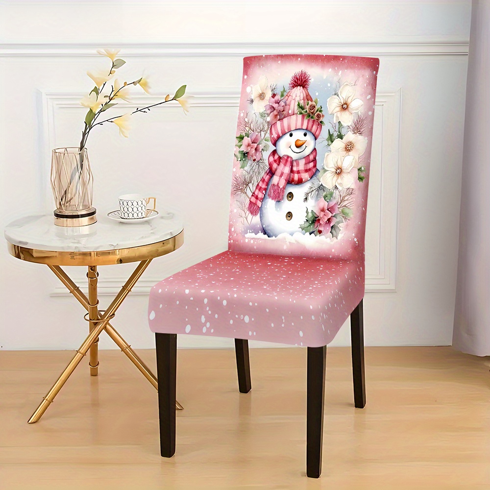 

Christmas-themed Chair Covers - 2/4/6pcs Set, Stretchy & Soft Polyester, Dust & Stain Resistant, Dining & Office Decor, Hand Wash Only