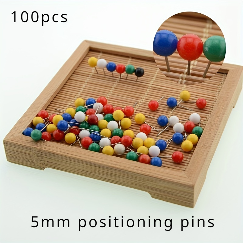 1 Set 100 Fishing Gear Accessories Pearl Pin Diameter 5mm Stainless Steel Needle Box Pearl Needle Color Positioning Needle