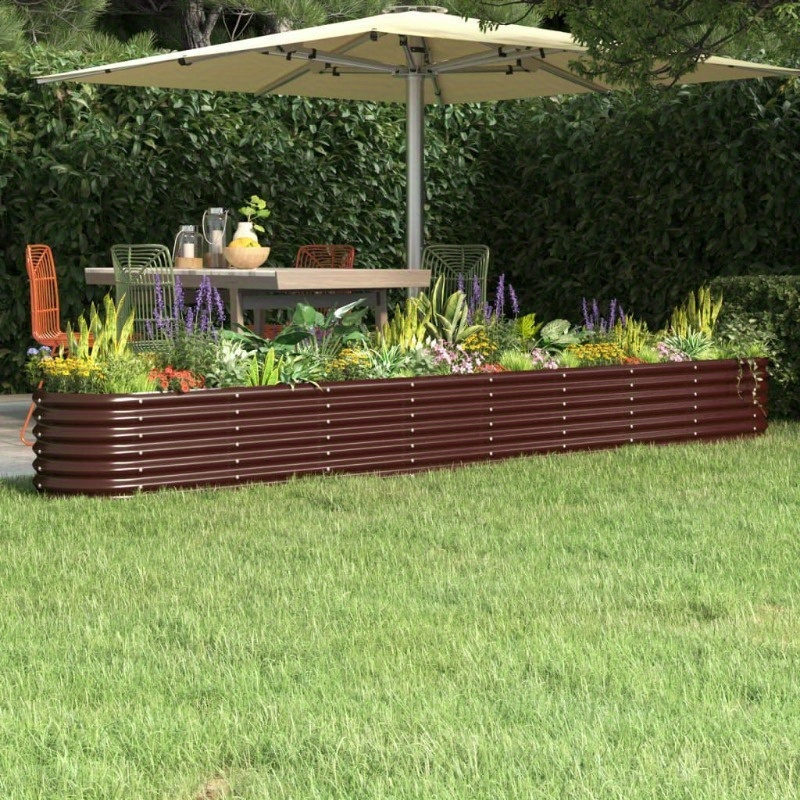 

Raised Bed Powder-coated Steel 332x40x36 Cm Brown