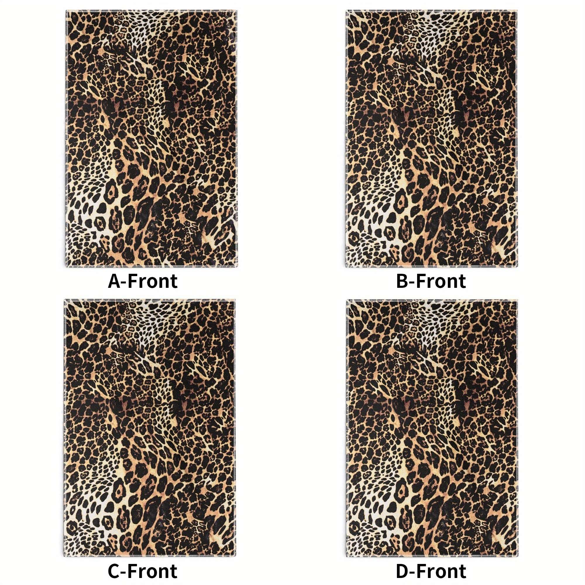 

4-piece Leopard Print Towel Set, 18x26 Inches, Machine Washable, Soft And Skin-friendly, Perfect For Home Use