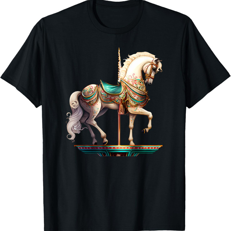 

White Carousel Horse T-shirt