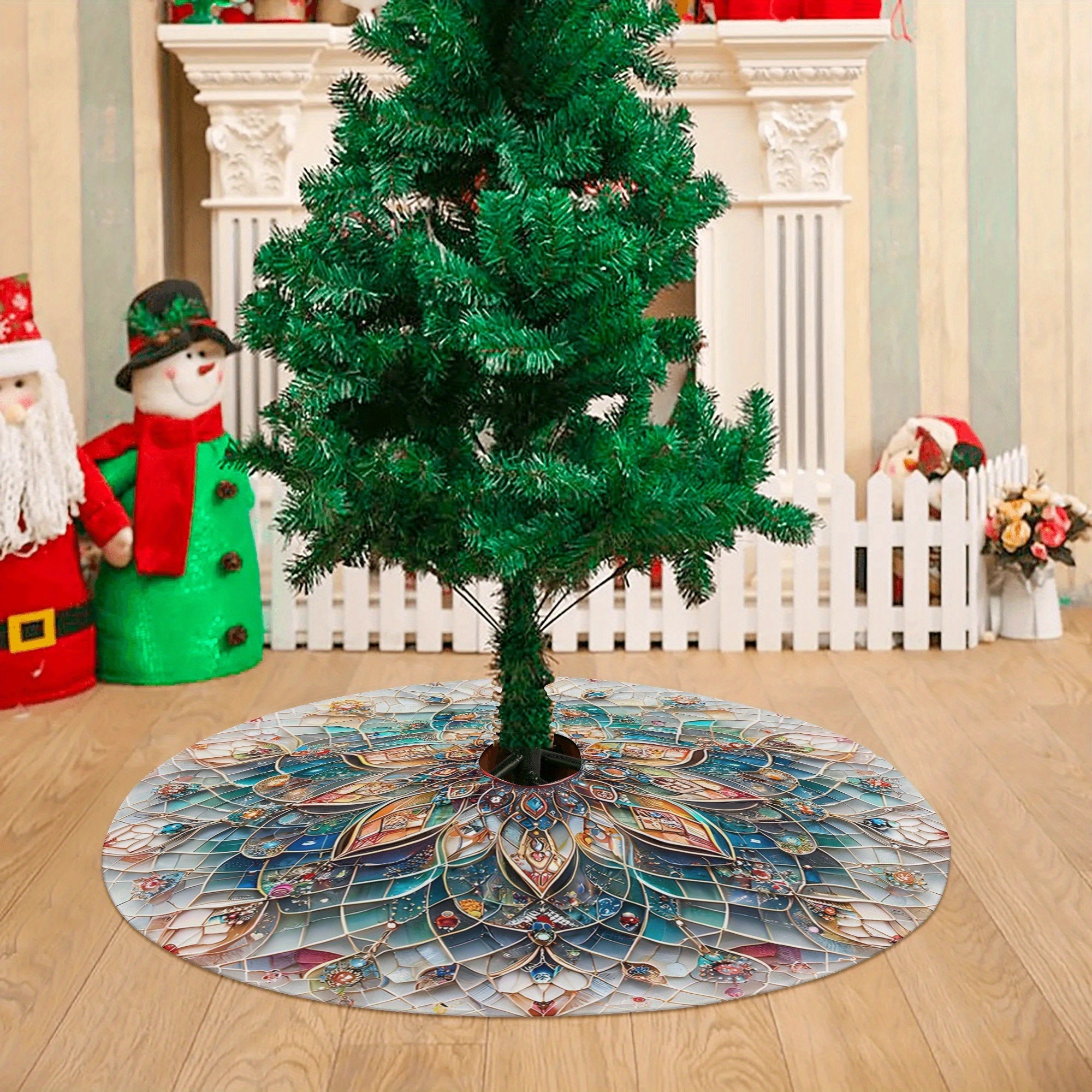 

Christmas , Polyester Stained , 48- Mat For Decor, No Needed, And Christmas Decoration - Of 1