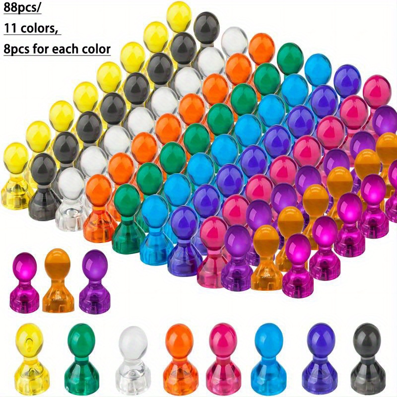 

88pcs 8pcs Of Magnetic Push Pins Color, Acrylic Magnetic Push Pins, Refrigerator Magnets, Suitable For Home, Kitchen, , Map Magnets, Whiteboard Magnets, Factory Direct , Affordable Things