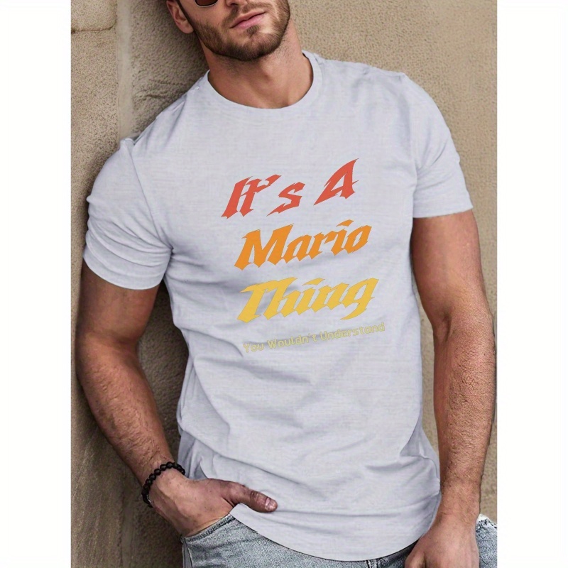 

It's A Thing Print Tee Shirt, Men's Crew Neck Short Sleeve Summer T-shirt, Casual Comfy Top For Daily And Outdoor Wear