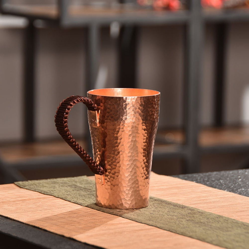 TEMU Handcrafted 400ml Copper Coffee Mug - Versatile Tea Cup For Beverages, Perfect Gift For & Home Decor