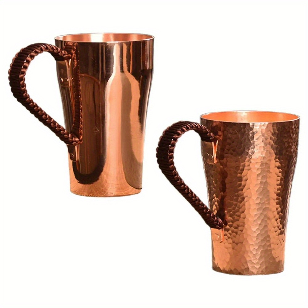 

Tasse à Café en Cuivre Artisanale de 400ml - Tasse à Thé Polyvalente pour Boissons, Cadeau Idéal pour les Amateurs de Thé & Décoration d'Intérieur