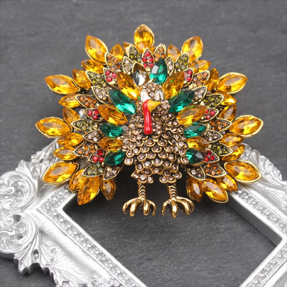 1pc elegant luxury peacock brooch pin irregular shaped   design high quality gorgeous accessory for men and women details 3