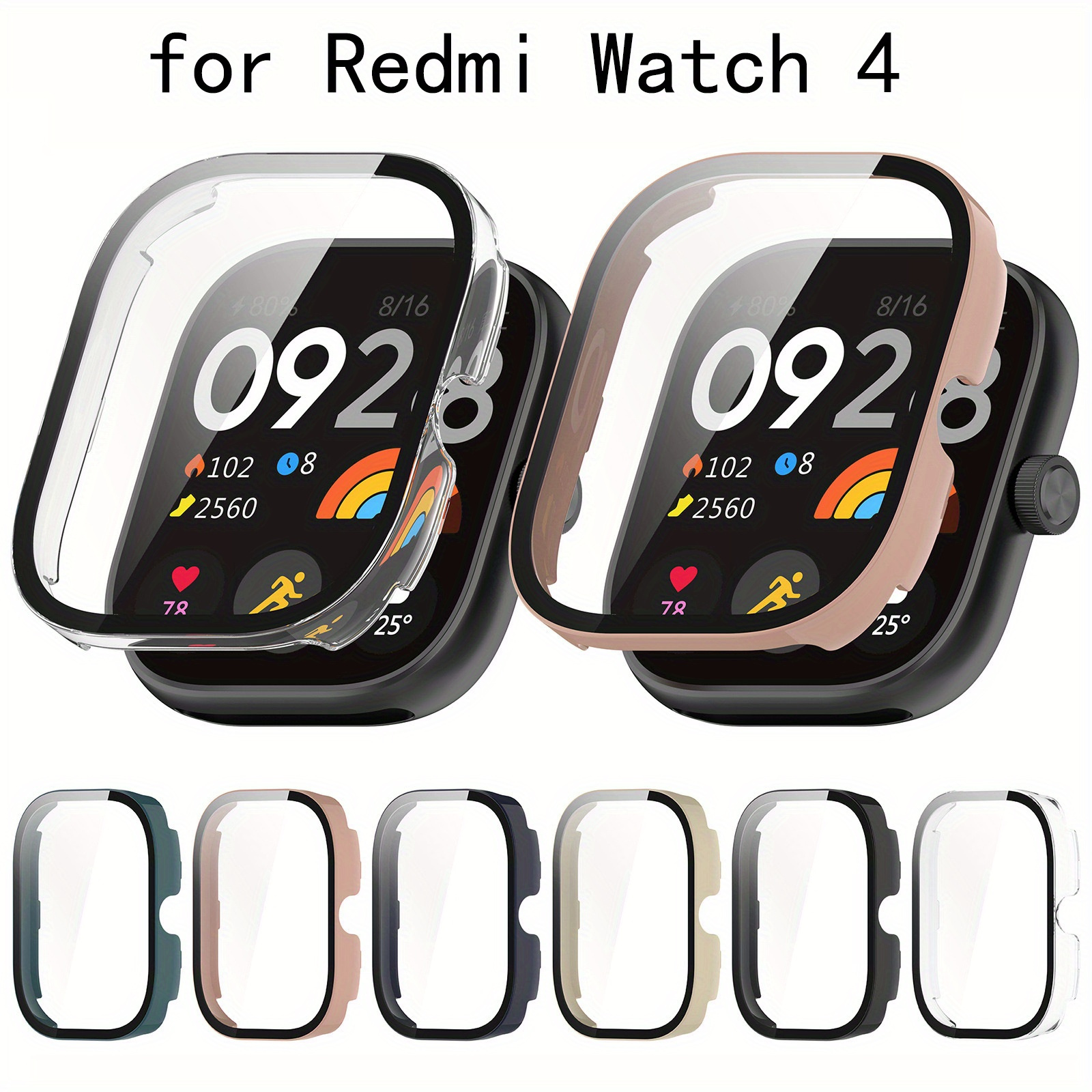 

Redmi Watch 4 Protective Case With Built-in Tempered Glass Screen Protector - Full Coverage Watch Case, Dustproof, Scratch-resistant