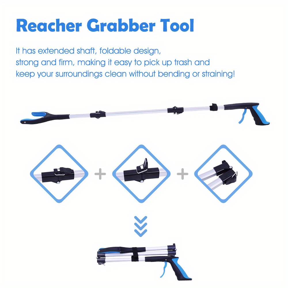 

3-pack Grabber Reacher Tool, 43 Inch Foldable Grabbers For Elderly Grab It Reaching Tool Heavy Duty, Extra Long Trash Picker Upper Grabber, Litter Picker, Arm Extension