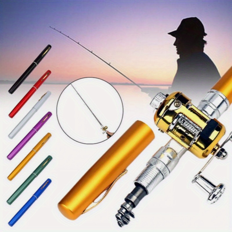 

Mini Fishing Rod Reel Combo Set Telescopic Portable Pocket Pen Fishing Rod Pole For Fishing Enthusiast Collectors