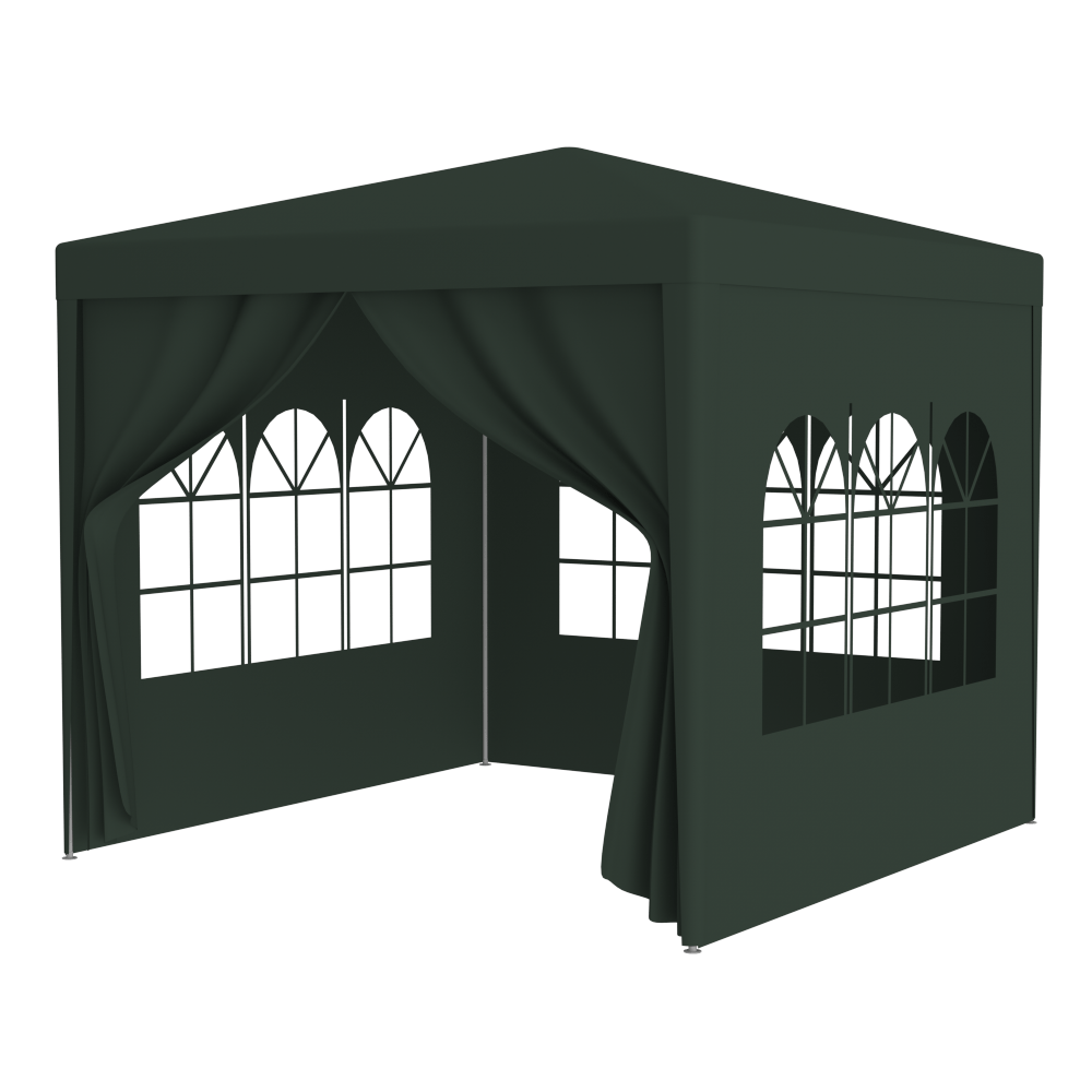 

10'x10' Party Tent Outdoor Heavy Duty Gazebo Wedding + 4 Removable Walls, Green