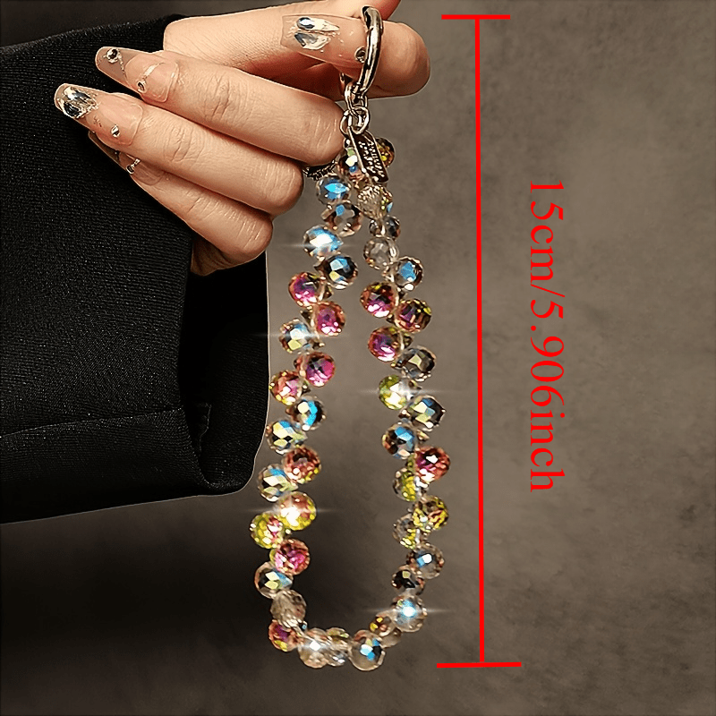 

Luxury Simulated Crystal Bead Bracelet With Short Lanyard And Multifunctional Mobile Phone Case Keychain Pendant Stylish And