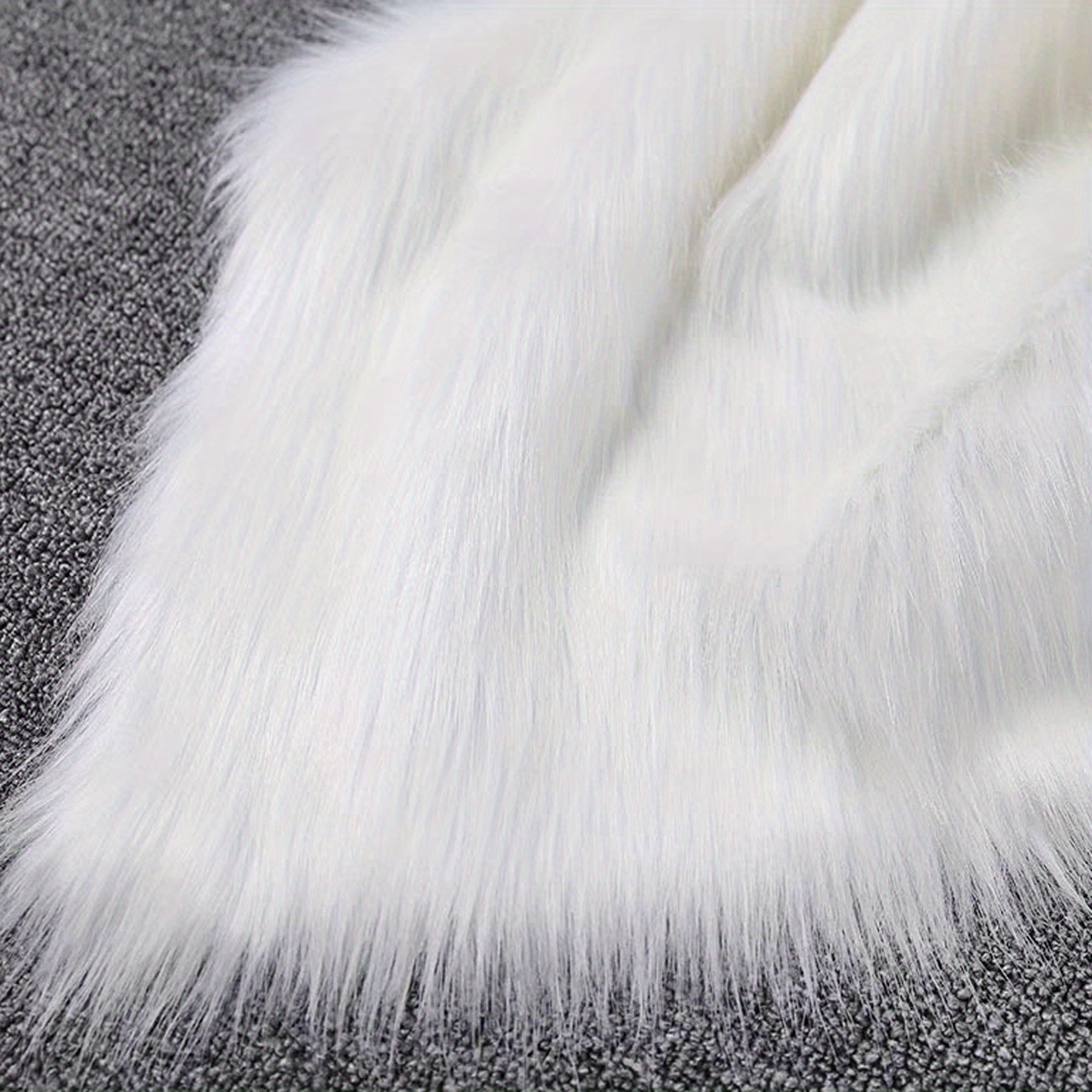 

Nbyohomoo White Faux Fur Fabric By The Yard - Long Pile Artificial Rabbit Faux Fur, Solid Color Precut For Diy Plush Dolls, Furry Blankets, Home Decor, Table Decorations - Machine Washable