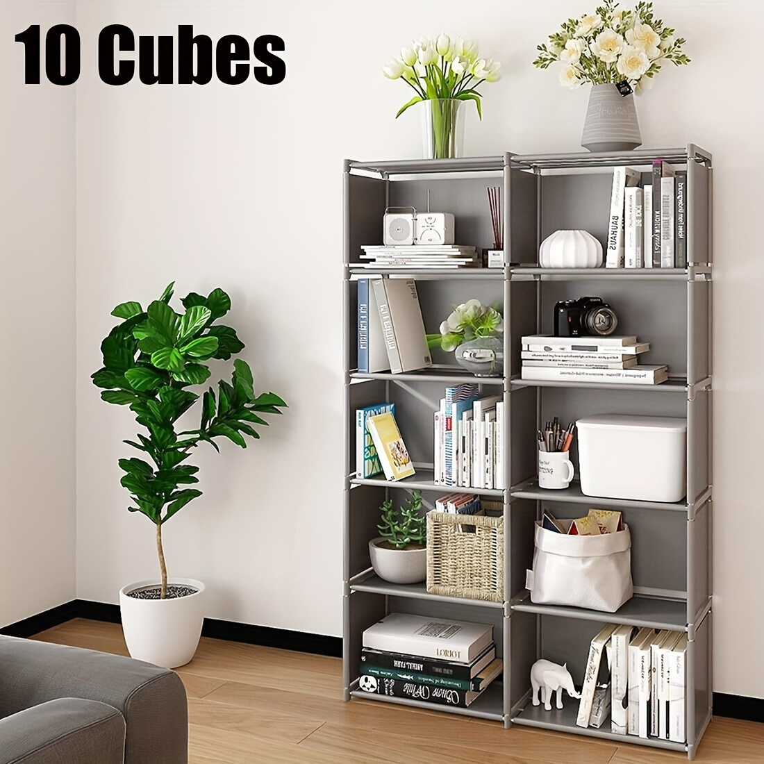 TEMU Storage Bookshelf, Office Bookshelf, Temporary Storage, Grid Classification Storage Rack
