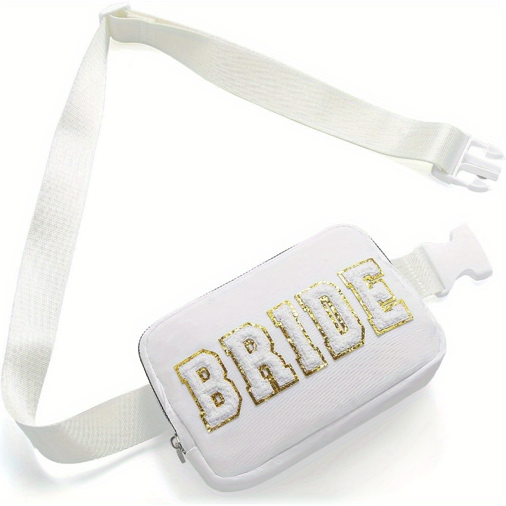 

Bride Fanny Pack Bachelorette Gifts For Bride Fanny Pack, White Belt Bag For Bride With Adjustable Strap, For Bridal Shower Party Wedding, Waterproof Crossbody Waist Bag