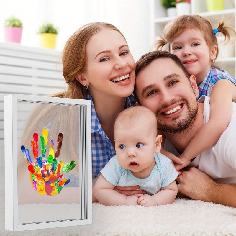 

Handprint Kit Shadow Box Frame - Wooden Display Case, No Electricity Needed, Includes 4 Transparent Acrylic Sheets