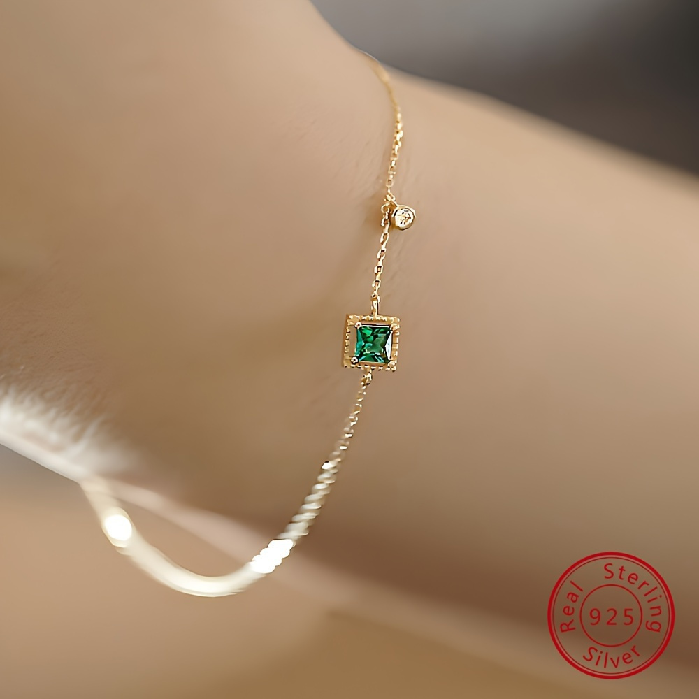 

2024 New Simple Square Zircon Bracelet Luxury Exquisite Bracelet Ladies Girlfriend Valentine's Day