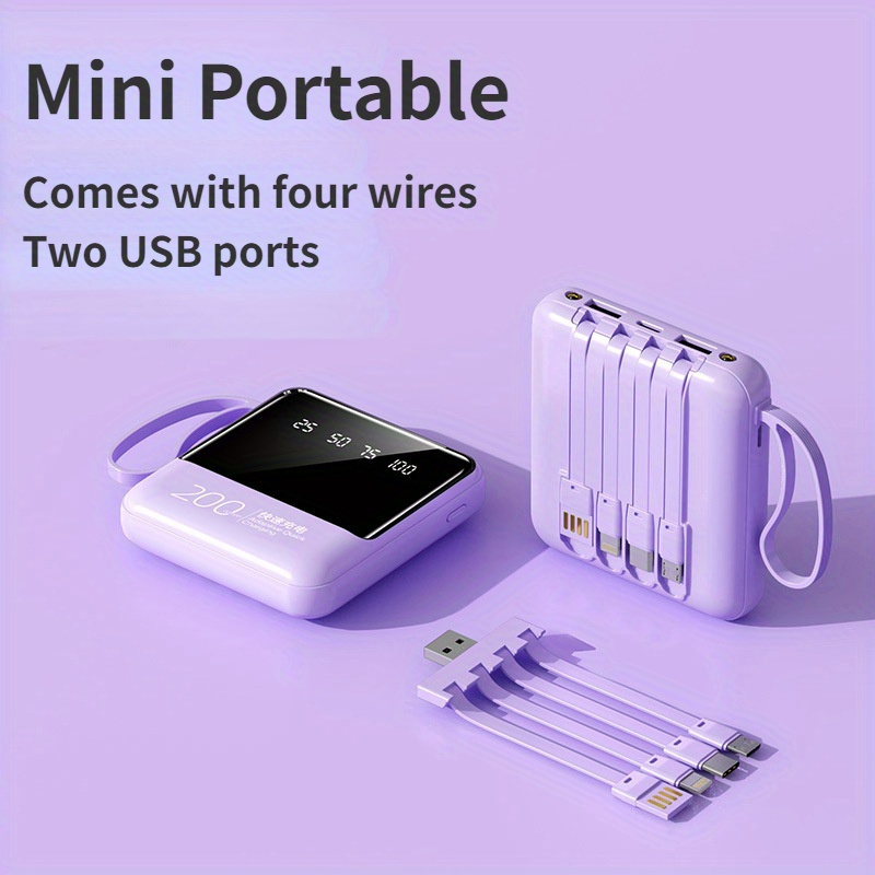 

Newest Model Compact And Portable High-capacity Fast Charging Mobile Power With 20000 Mah Lanyard Design Mini Rechargeable Power Bank