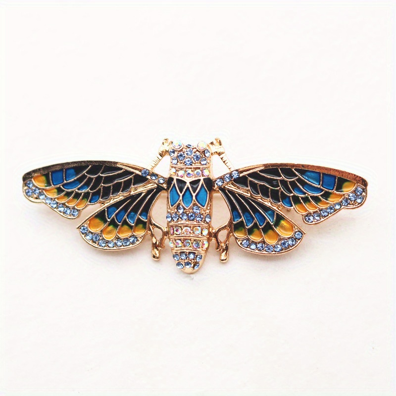 Image of Women Men Elegant Exquisite Insect Enamel Badges Brooch Fashion Drip Oil Lady Man Crystal Pin Additions