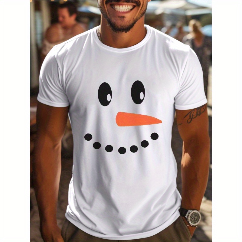 

-sleeve T- - Snowman , Round , For Summer
