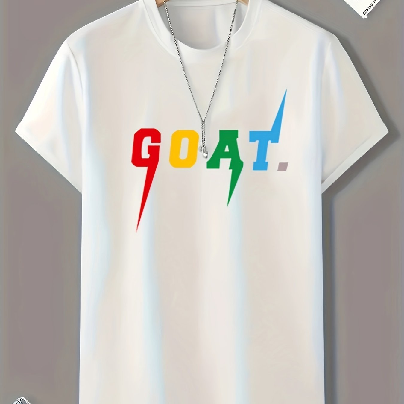 

Goat - Boys Letter Print T-shirt - Casual Round Neck Short Sleeve Top - Summer Boys Clothing