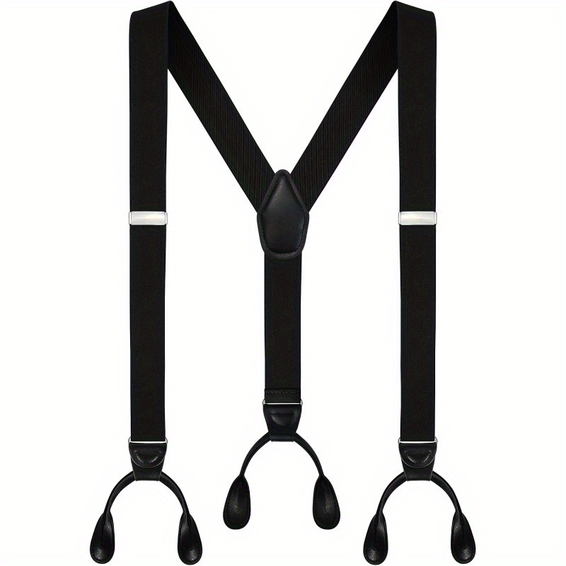 

Men's Y-back 1.4 Inches Wide Button End Elastic Adjustable Suspenders