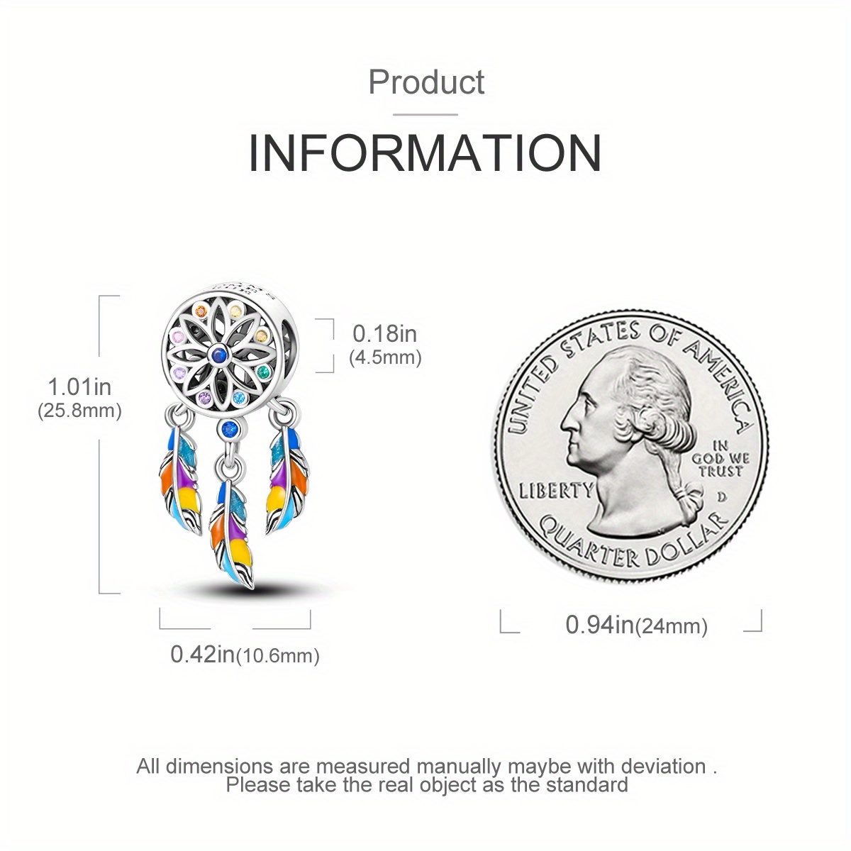 S925 Sterling Silver Charm Luck Symbol Dream Catcher Beads