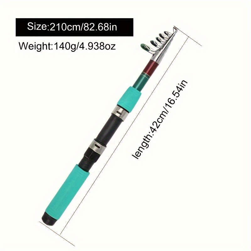 1pc Fiberglass Mini Sea Fishing Rod - Super Hard, Portable, Telescopic Long Casting Pole with Metal Triangular Guide Ring, Pocket-Size for   - Versatile   to 3.6m Length Options