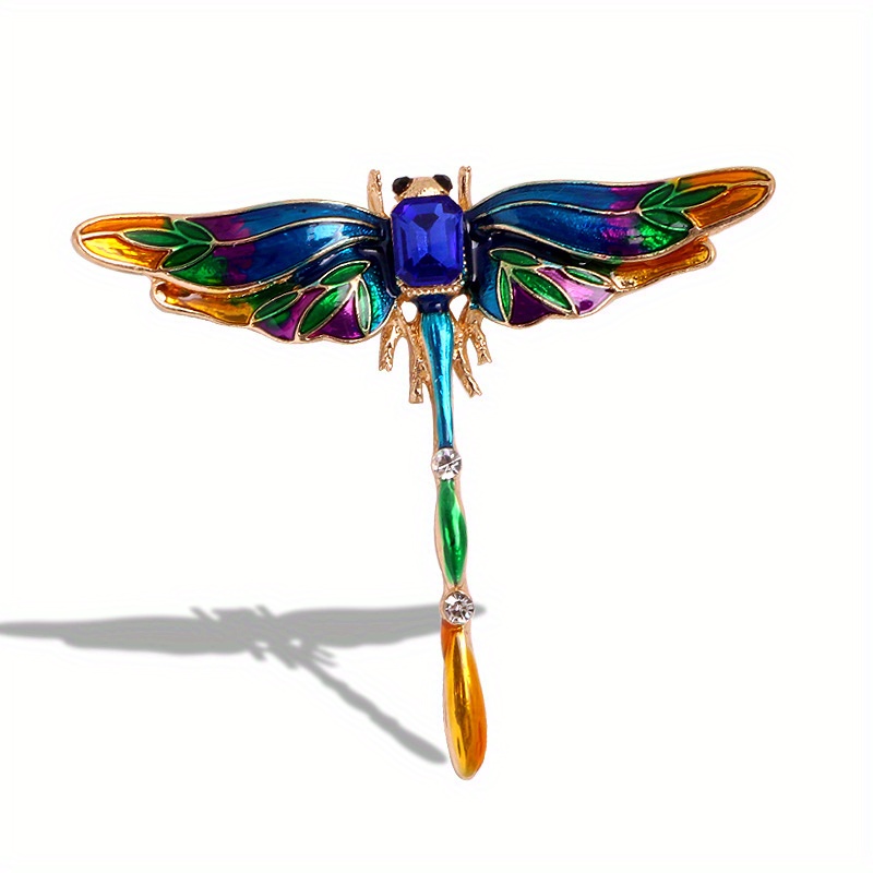 TEMU Vintage Exquisite Dragonfly Enamel Badges Pin For Women Men Classic Drip Oil Brooch Buckles