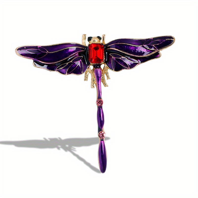 TEMU Vintage Exquisite Dragonfly Enamel Badges Pin For Women Men Classic Drip Oil Brooch Buckles,christmas Gift