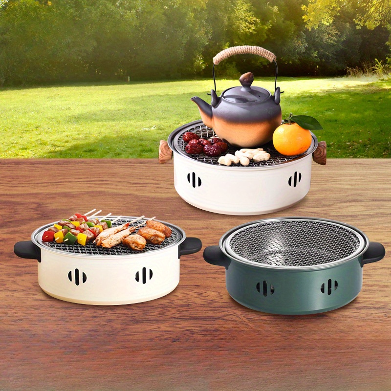 smokeless charcoal grill portable outdoor bbq tea cooking stove   camping picnics details 0